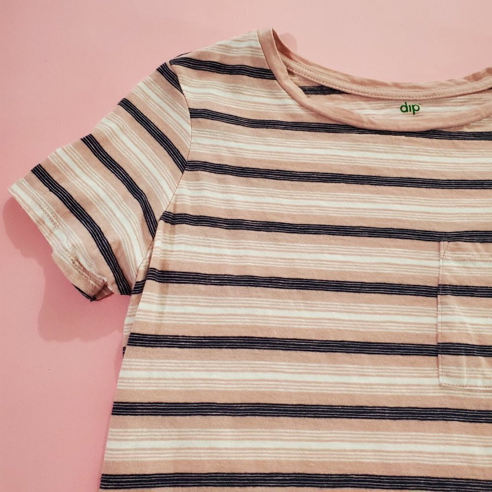 🖤 Dip Pink White Black Stripped T-Shirt 🖤 - Picture 2 of 12